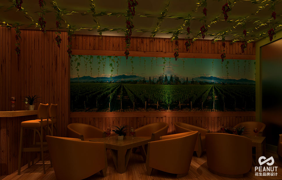 闻果香红酒庄品牌终端设计|广州酒庄品牌终端设计-广州花生品牌设计