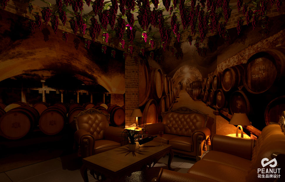 闻果香红酒庄品牌终端设计|广州酒庄品牌终端设计-广州花生品牌设计