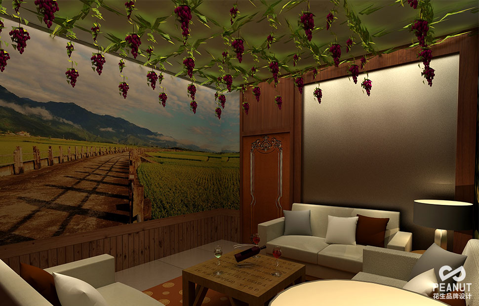 闻果香红酒庄品牌终端设计|广州酒庄品牌终端设计-广州花生品牌设计